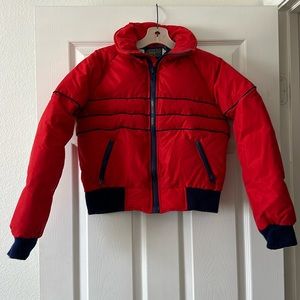 Vintage CB Sports Red Down Feather Jacket
